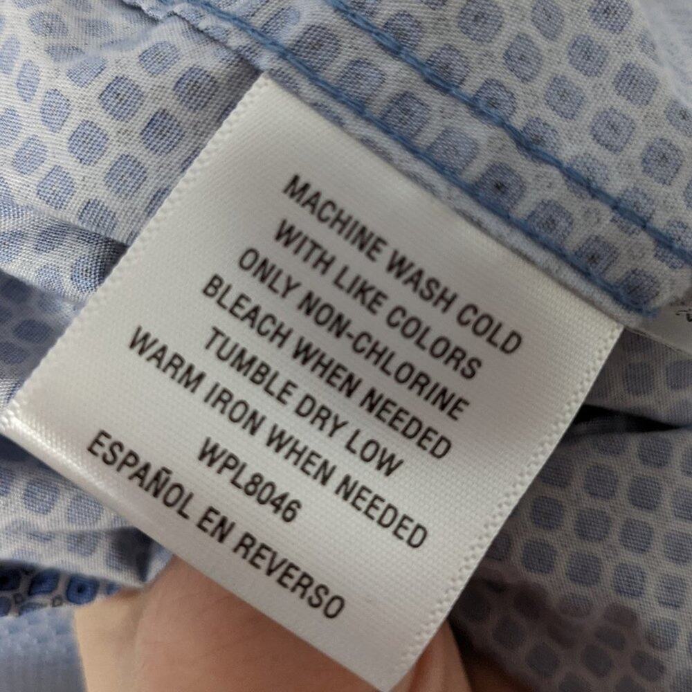Tasso Elba Blue Geometric Pattern Button Up Shirt - Picture 8 of 9